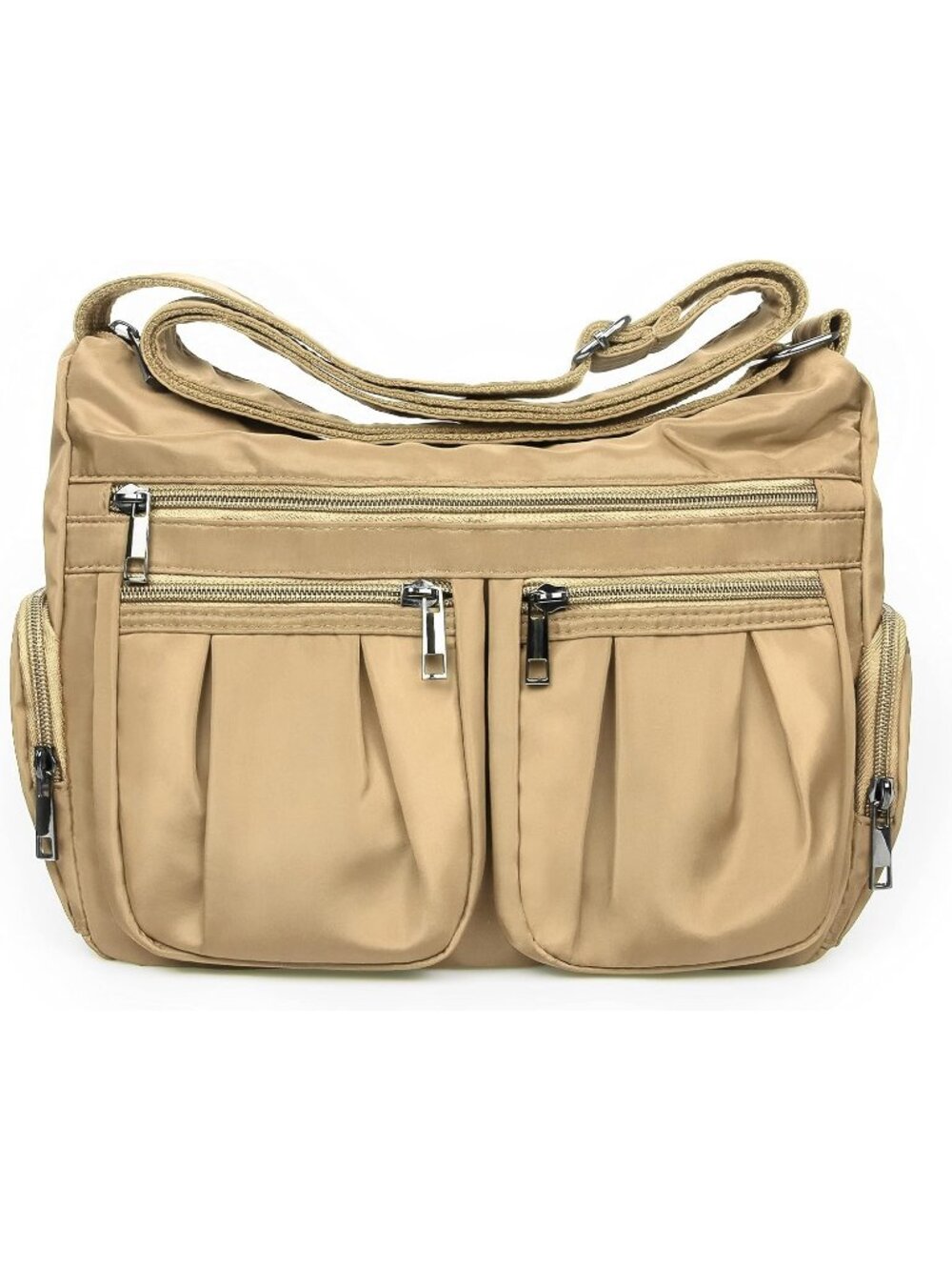 Women's Khaki-2 Nylon Crossbody Bag Water Resistant Anti Theft Travel Purse